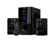 SVEN MS-2050 Black,  2.1 / 30W + 2x12.5W RMS, Bluetooth, FM-tuner, USB & SD card Input, Digital LED display, built-in clock, set the switch-off time, remote control, all wooden